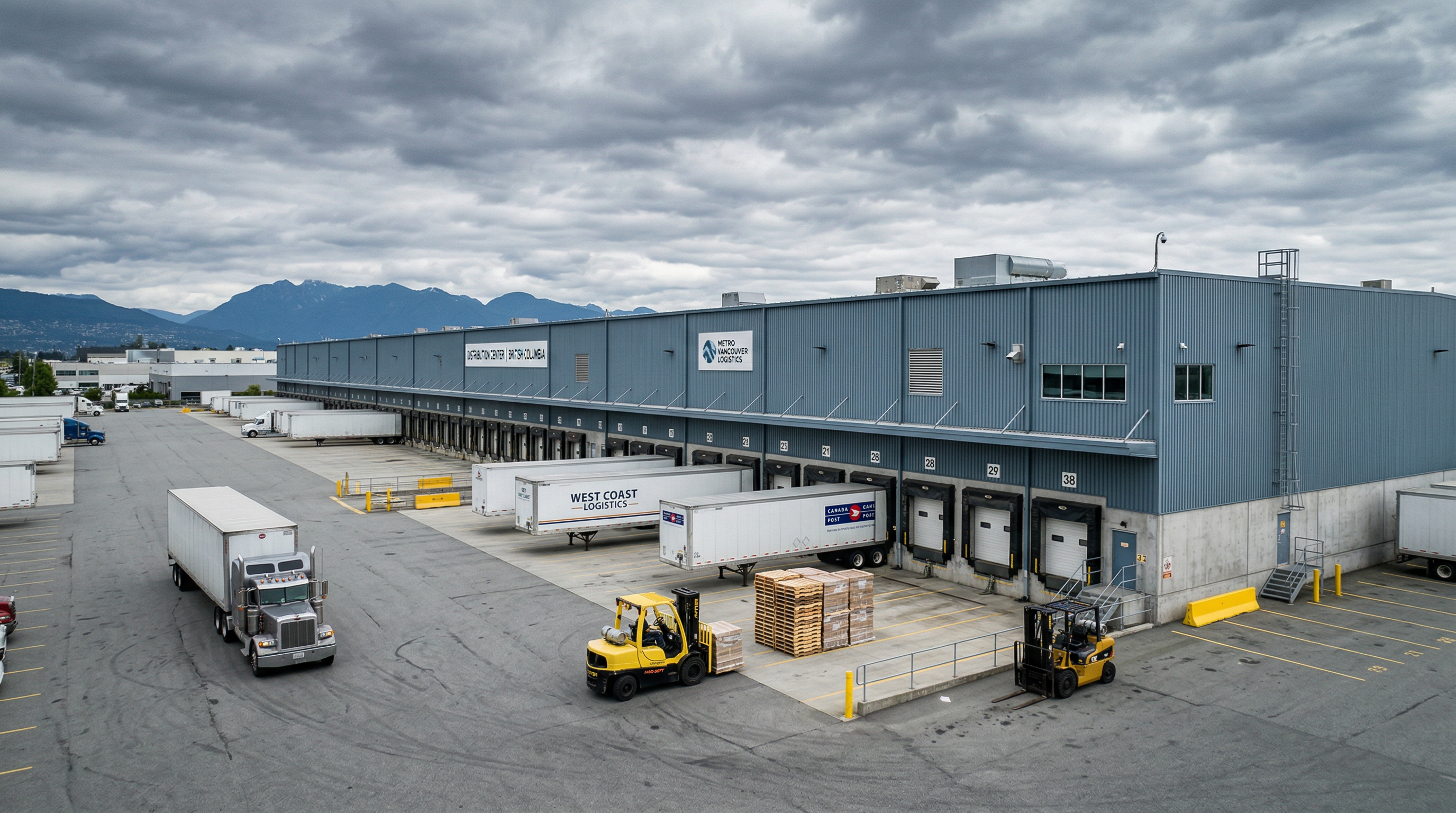 BC warehouse and distribution facility aerial view